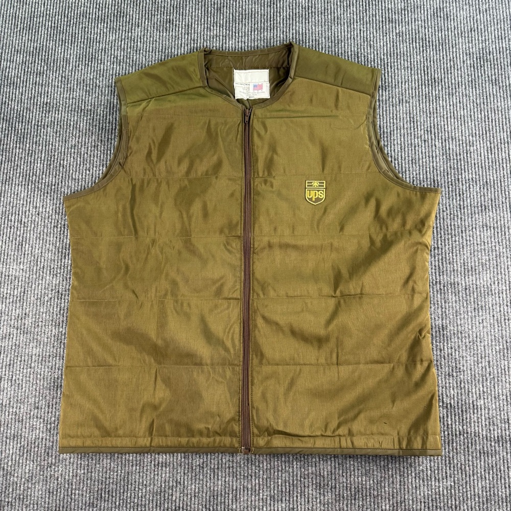 UPS Olive Green Quilted Vest with Logo